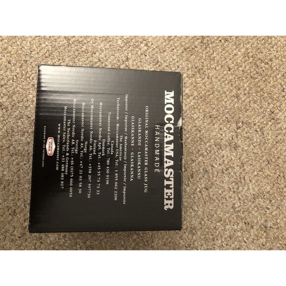 Moccamaster Handmade Glass Jug with Mixing Lid 10 Cup Black Techni Vorm New - Picture 3 of 8